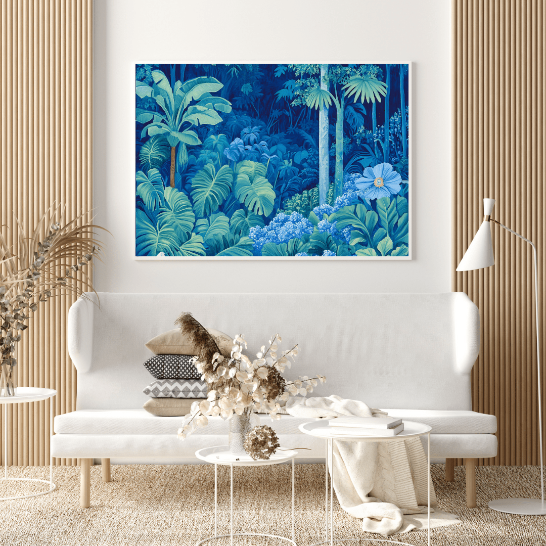 Enchanting Blue Tropical Forest - Nature Wall Art - Aestheticanvas