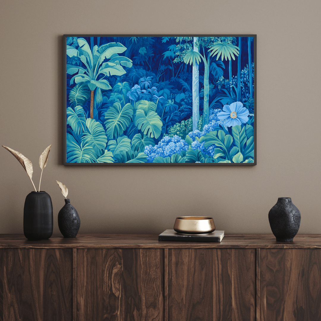 Enchanting Blue Tropical Forest - Nature Wall Art - Aestheticanvas