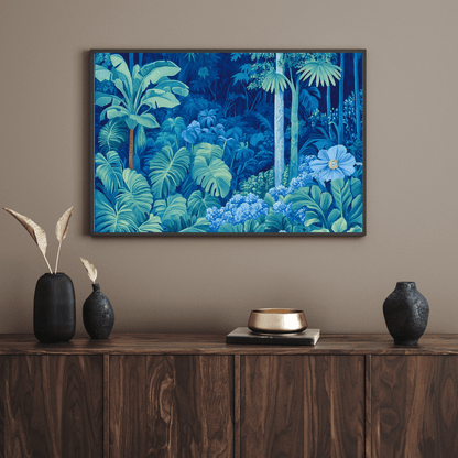 Enchanting Blue Tropical Forest - Nature Wall Art - Aestheticanvas