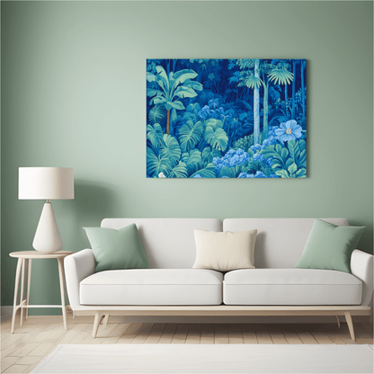 Enchanting Blue Tropical Forest - Nature Wall Art - Aestheticanvas