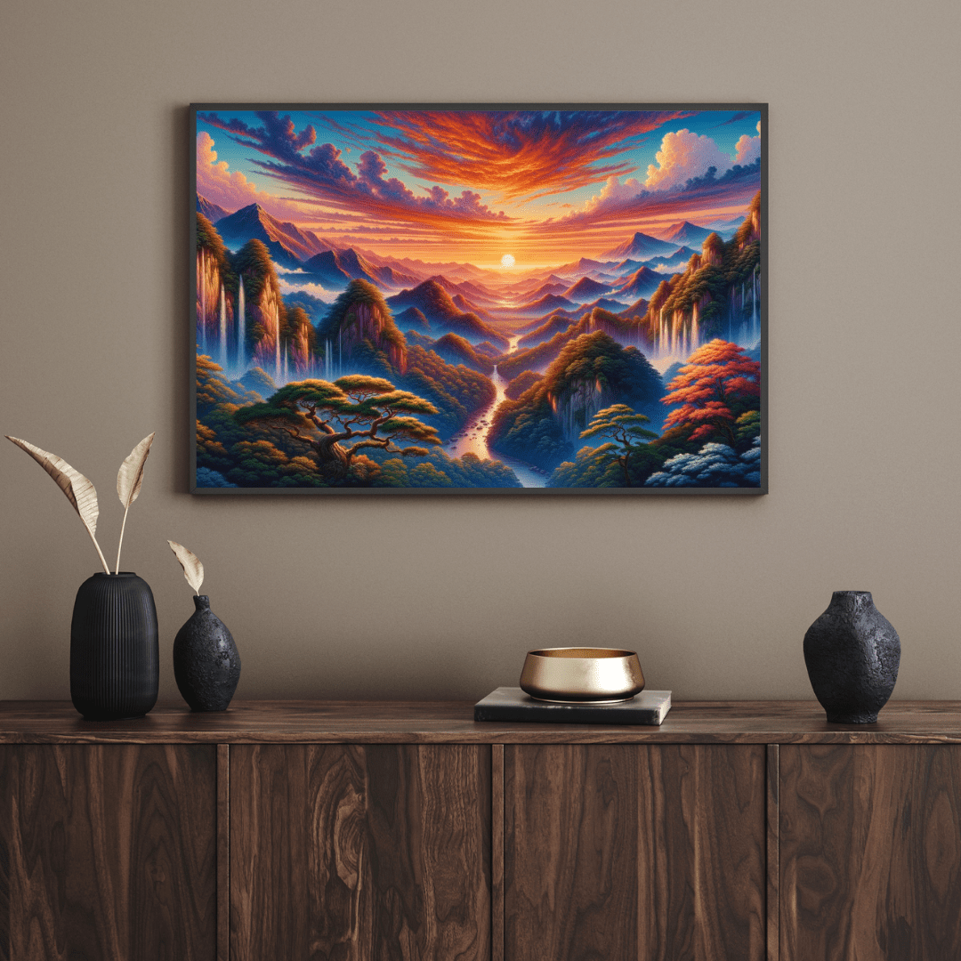 Enchanting Sunset Serenity - Landscape Wall Art - Aestheticanvas