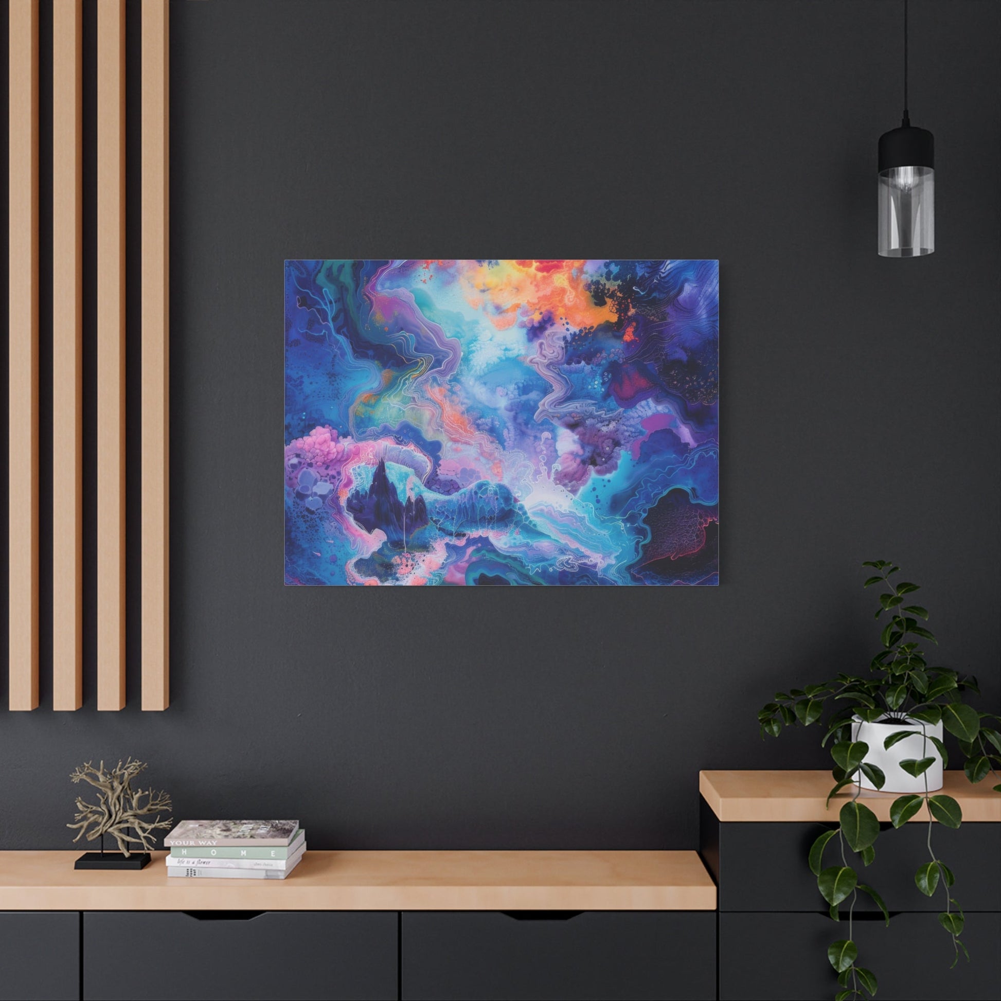 Enigmatic Blue Waves - Abstract Wall Art - Aestheticanvas