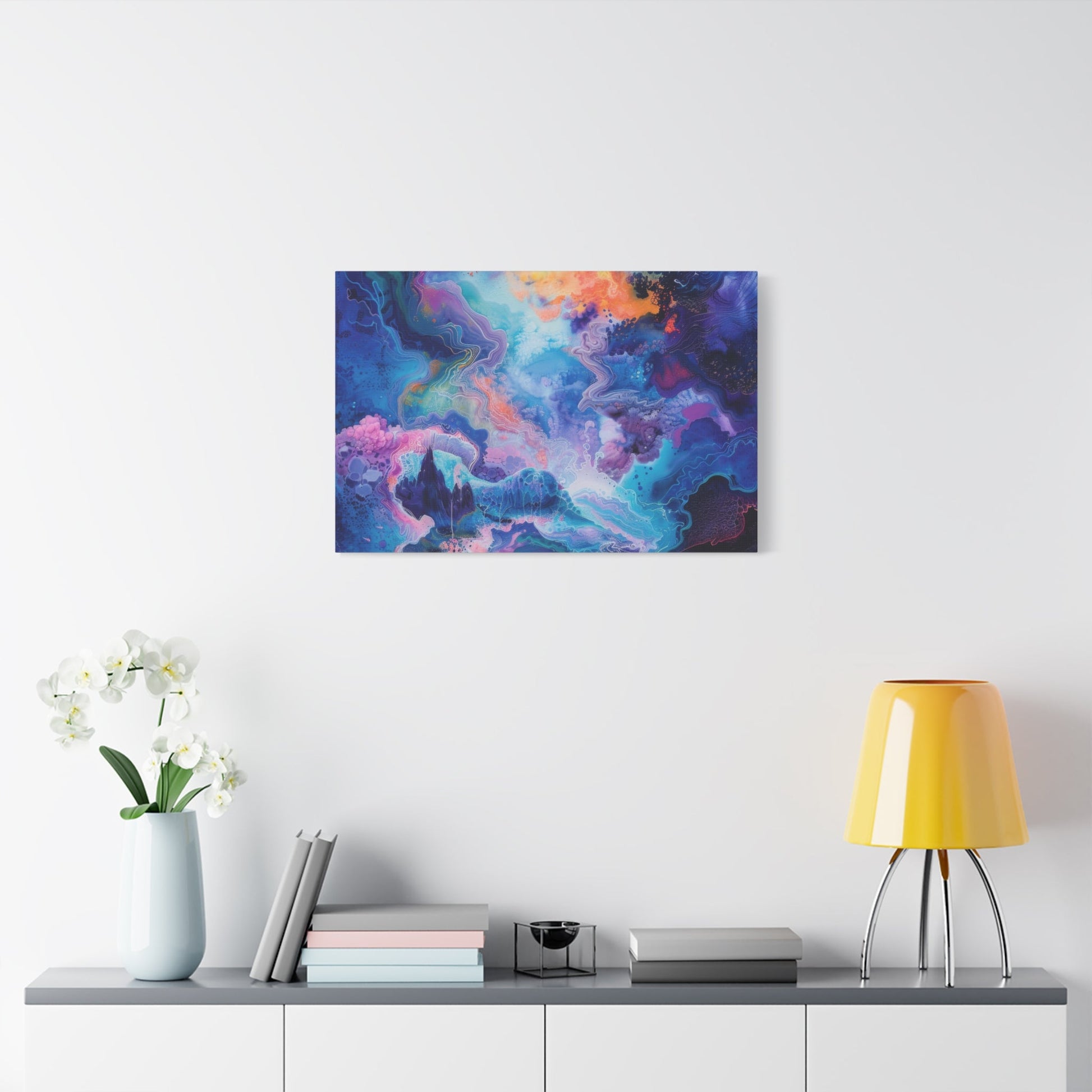 Enigmatic Blue Waves - Abstract Wall Art - Aestheticanvas