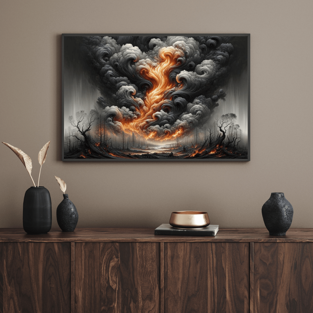 Eternal Flames of Desolation - Landscape Wall Art - Aestheticanvas