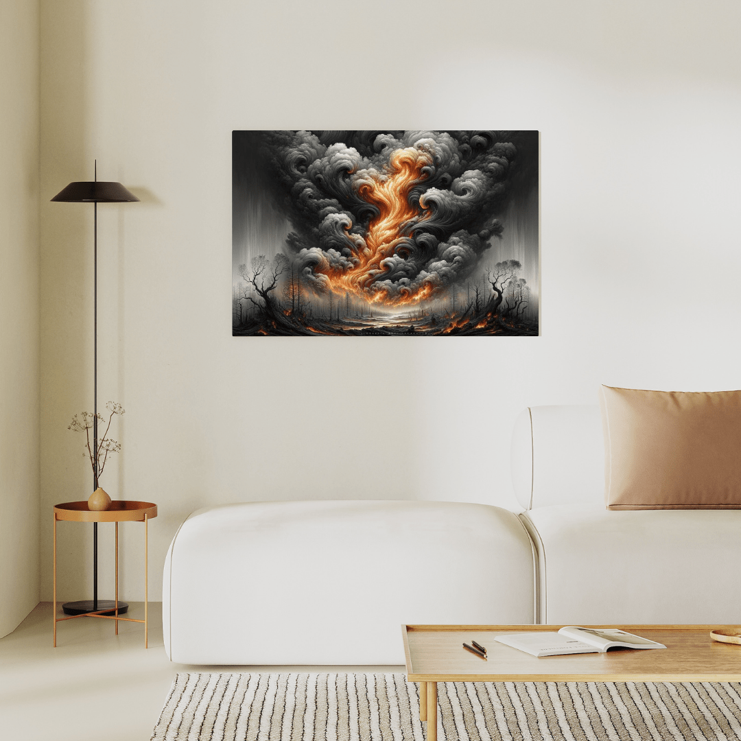 Eternal Flames of Desolation - Landscape Wall Art - Aestheticanvas