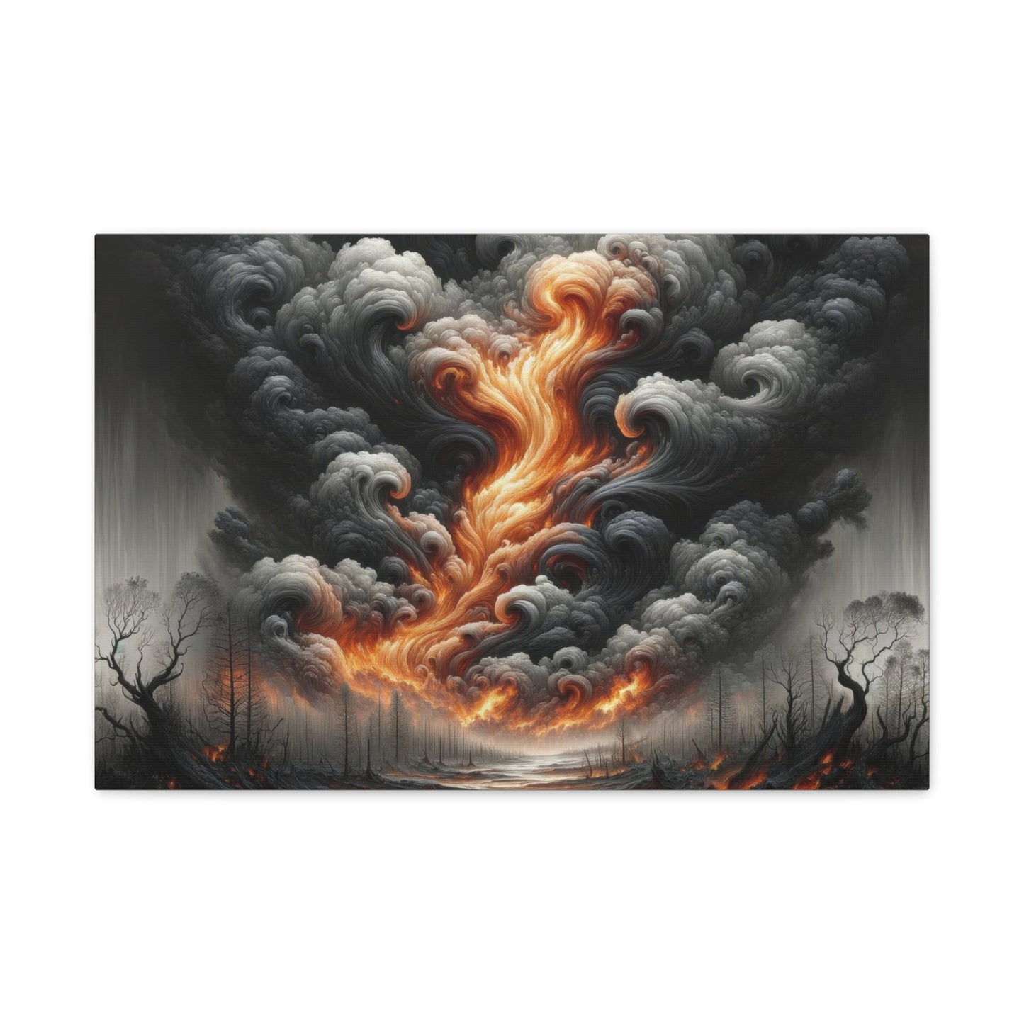 Eternal Flames of Desolation - Landscape Wall Art - Aestheticanvas