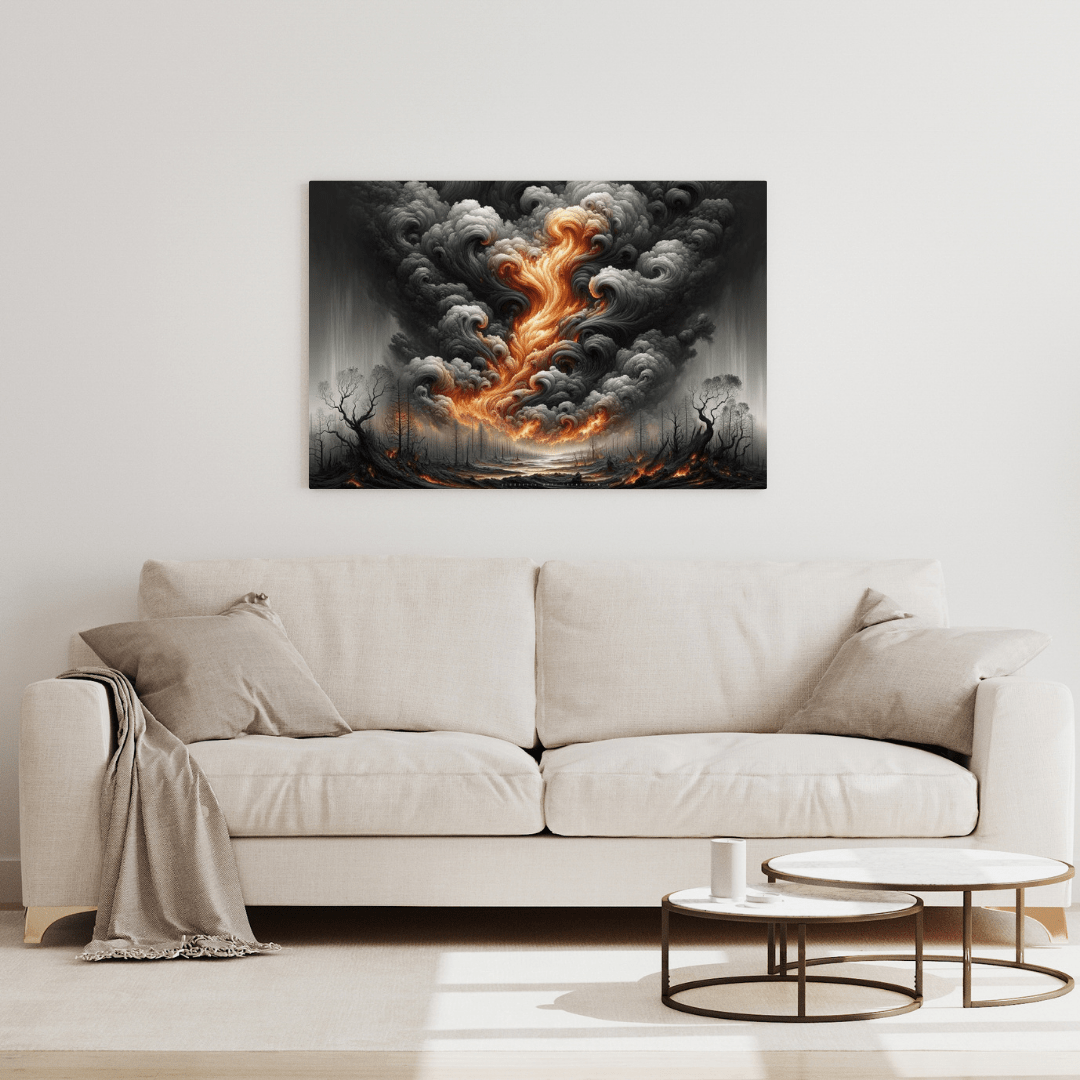 Eternal Flames of Desolation - Landscape Wall Art - Aestheticanvas