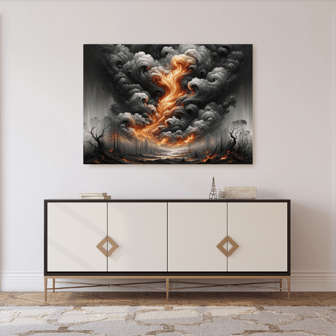 Eternal Flames of Desolation - Landscape Wall Art - Aestheticanvas