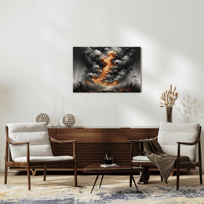 Eternal Flames of Desolation - Landscape Wall Art - Aestheticanvas