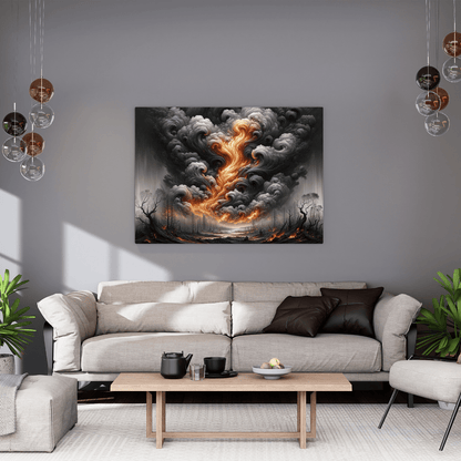 Eternal Flames of Desolation - Landscape Wall Art - Aestheticanvas