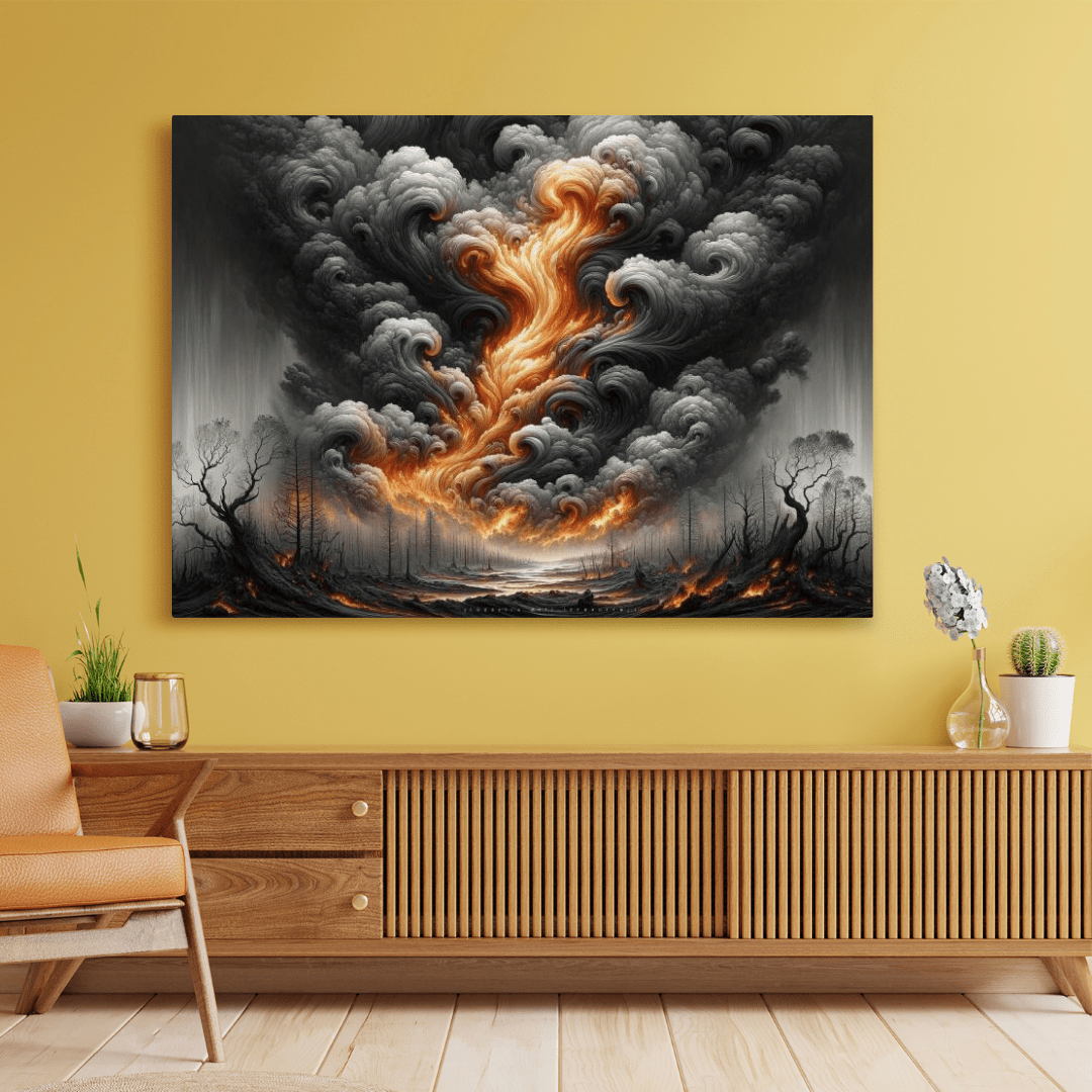 Eternal Flames of Desolation - Landscape Wall Art - Aestheticanvas