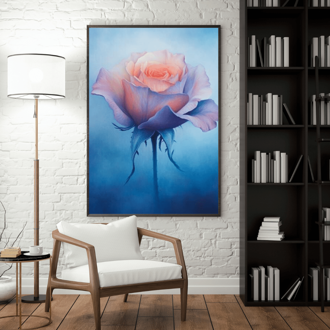 Ethereal Blooming Rose - Flower Wall Art - Aestheticanvas