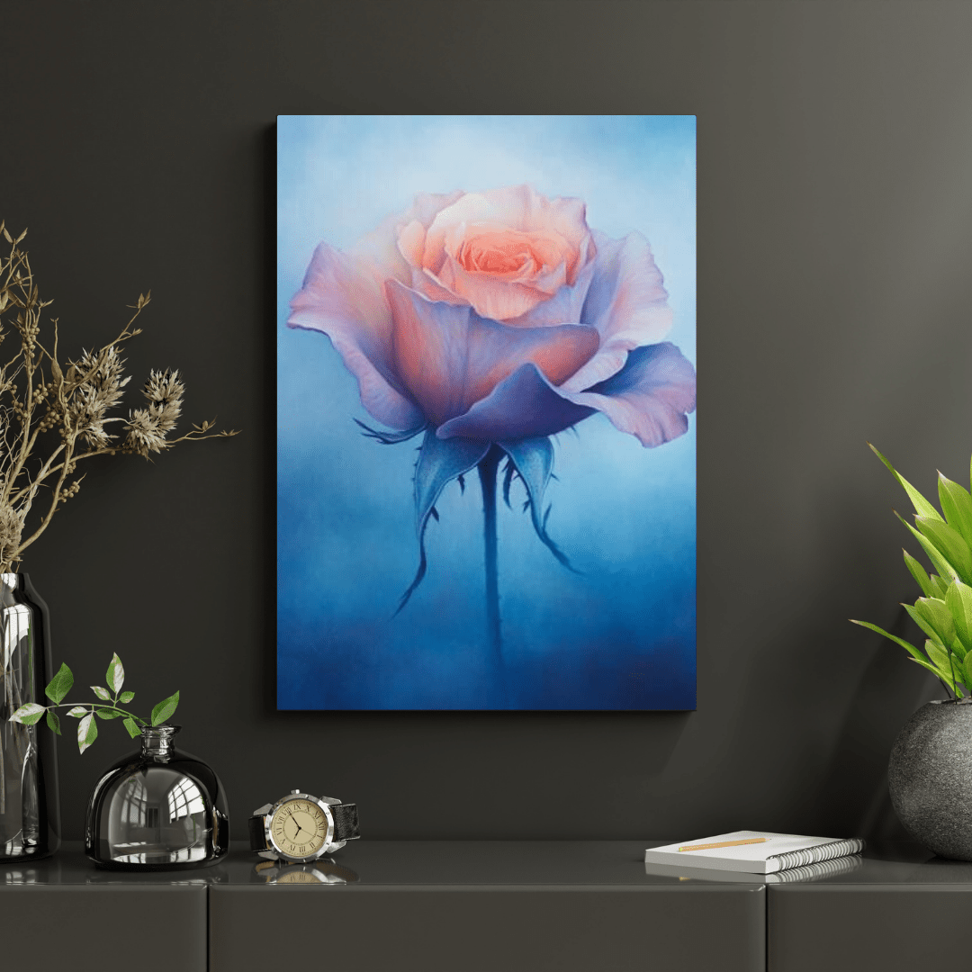 Ethereal Blooming Rose - Flower Wall Art - Aestheticanvas