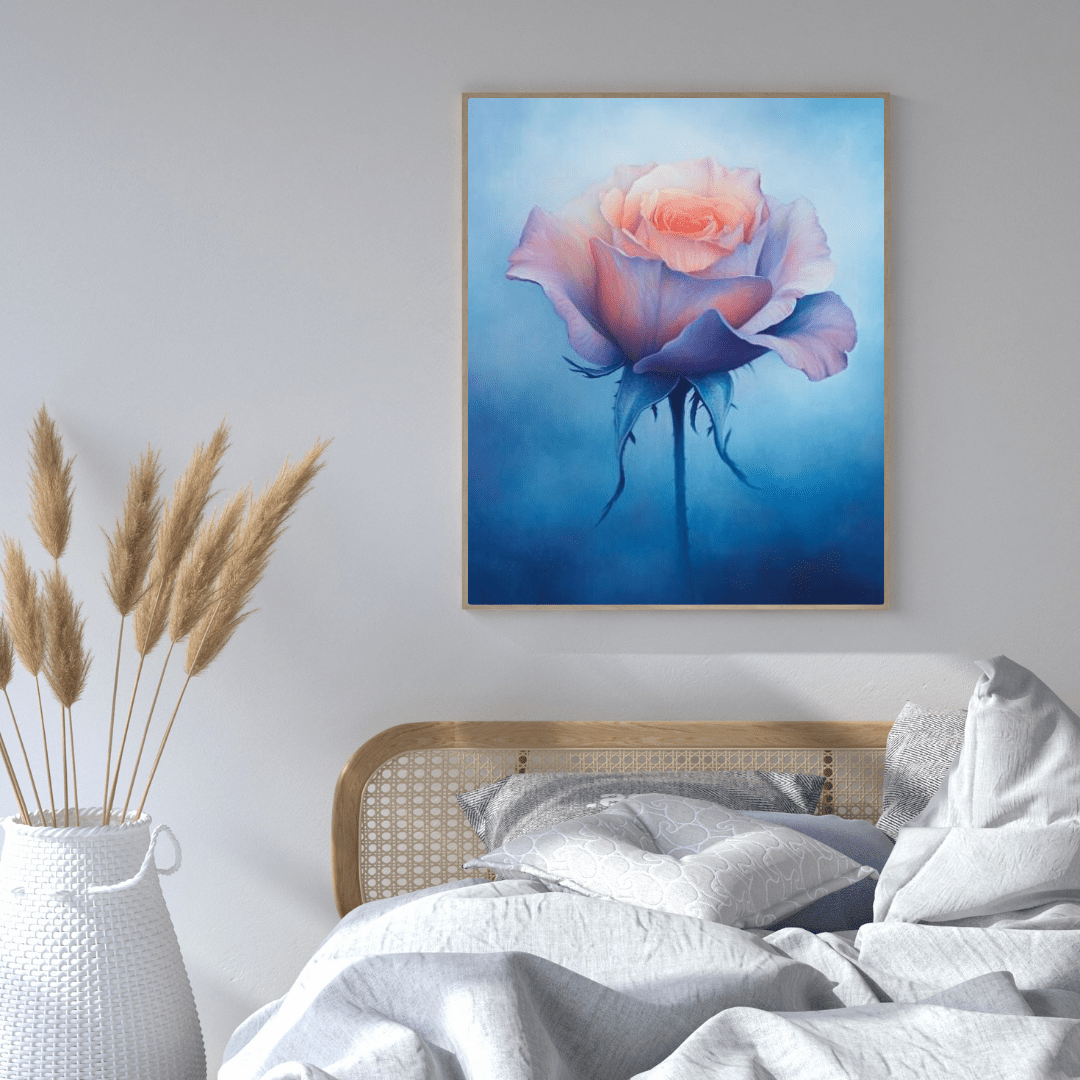 Ethereal Blooming Rose - Flower Wall Art - Aestheticanvas