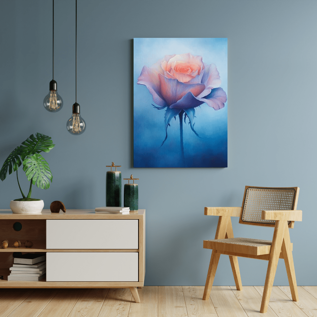 Ethereal Blooming Rose - Flower Wall Art - Aestheticanvas