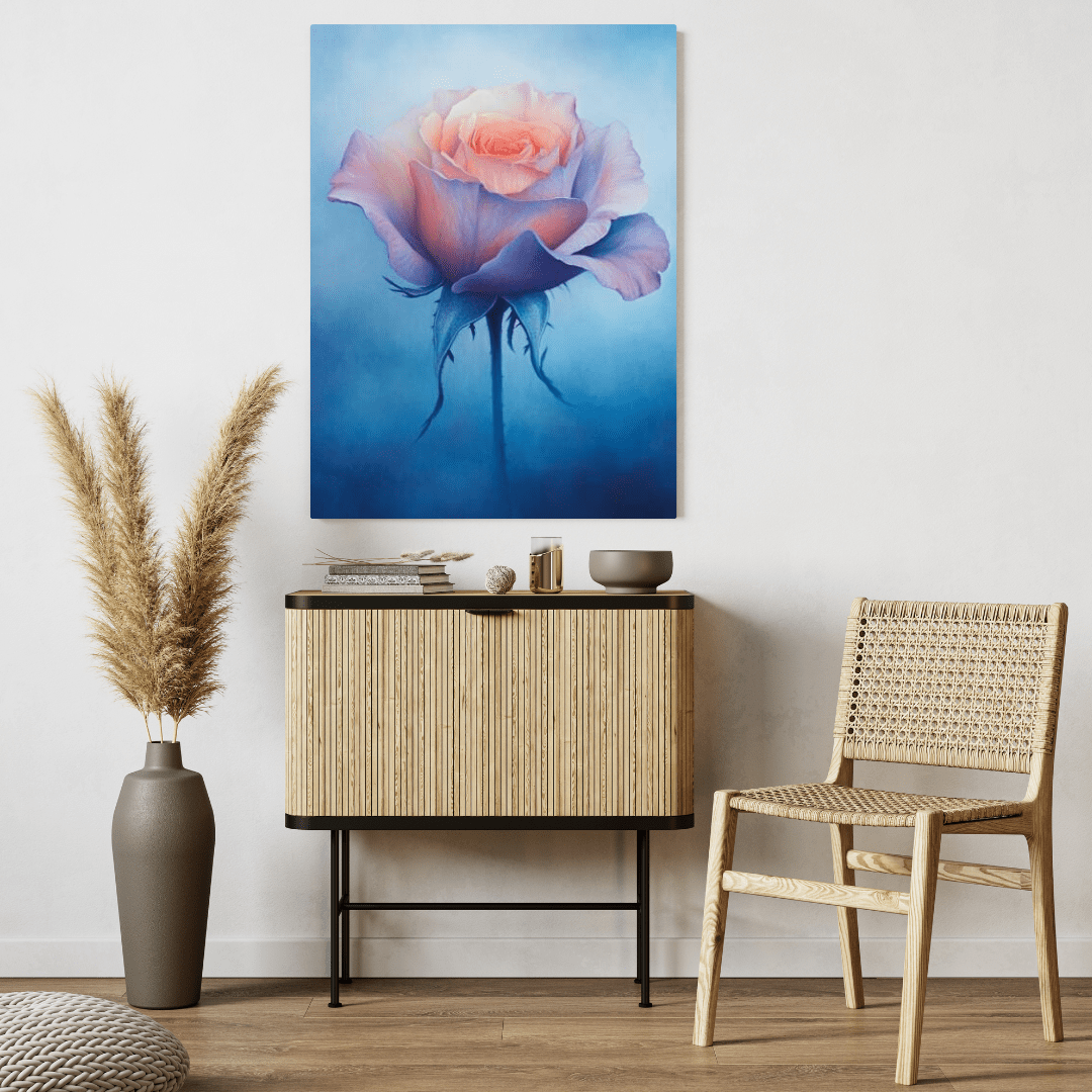 Ethereal Blooming Rose - Flower Wall Art - Aestheticanvas