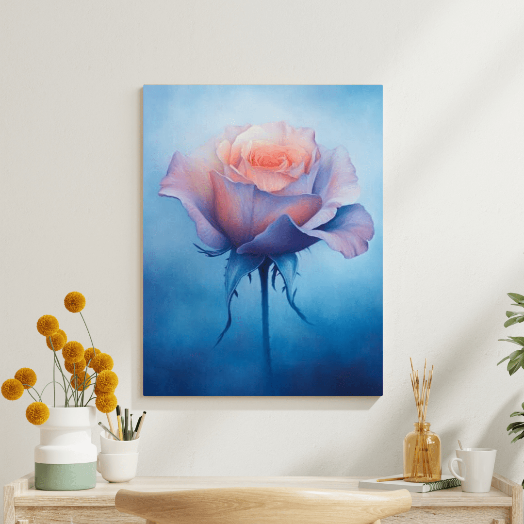 Ethereal Blooming Rose - Flower Wall Art - Aestheticanvas