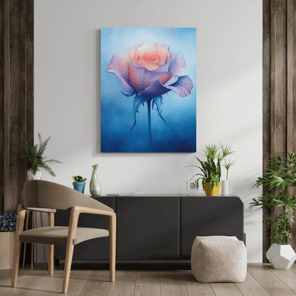 Ethereal Blooming Rose - Flower Wall Art - Aestheticanvas