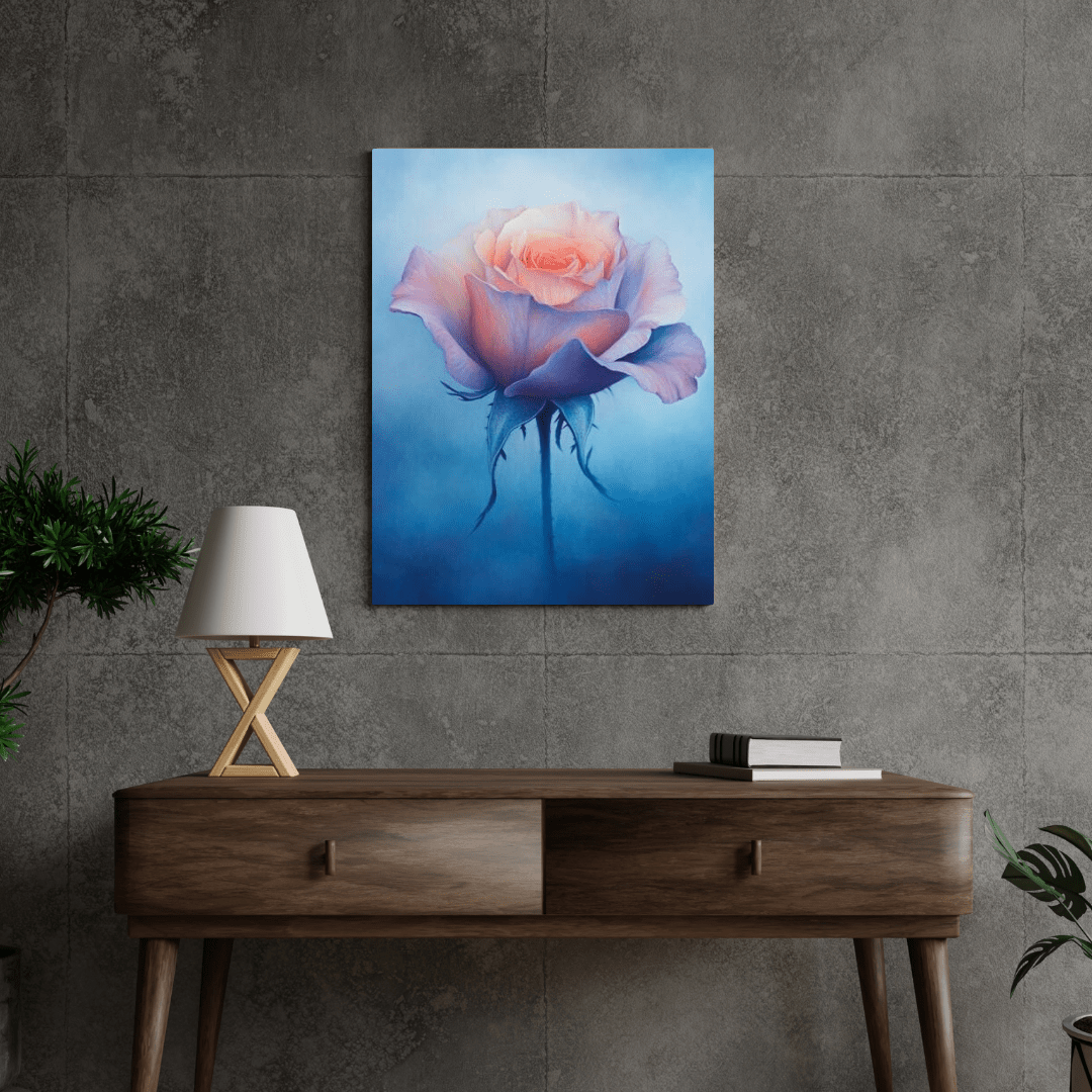 Ethereal Blooming Rose - Flower Wall Art - Aestheticanvas