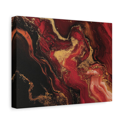 Ethereal Crimson Symphony - Abstract Wall Art - Aestheticanvas