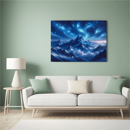 Ethereal Mountain Cosmos - Landscape Wall Art - Aestheticanvas