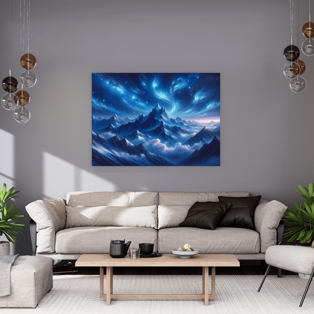 Ethereal Mountain Cosmos - Landscape Wall Art - Aestheticanvas