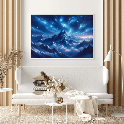 Ethereal Mountain Cosmos - Landscape Wall Art - Aestheticanvas