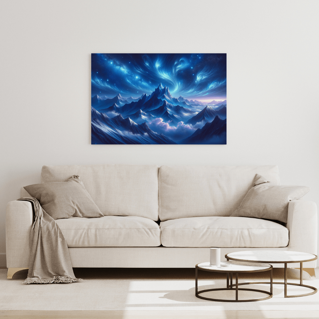 Ethereal Mountain Cosmos - Landscape Wall Art - Aestheticanvas