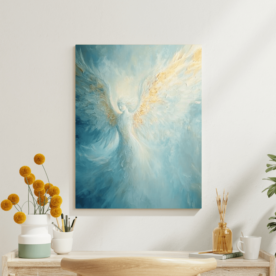 Ethereal Serenity - Angel Wall Art - Aestheticanvas