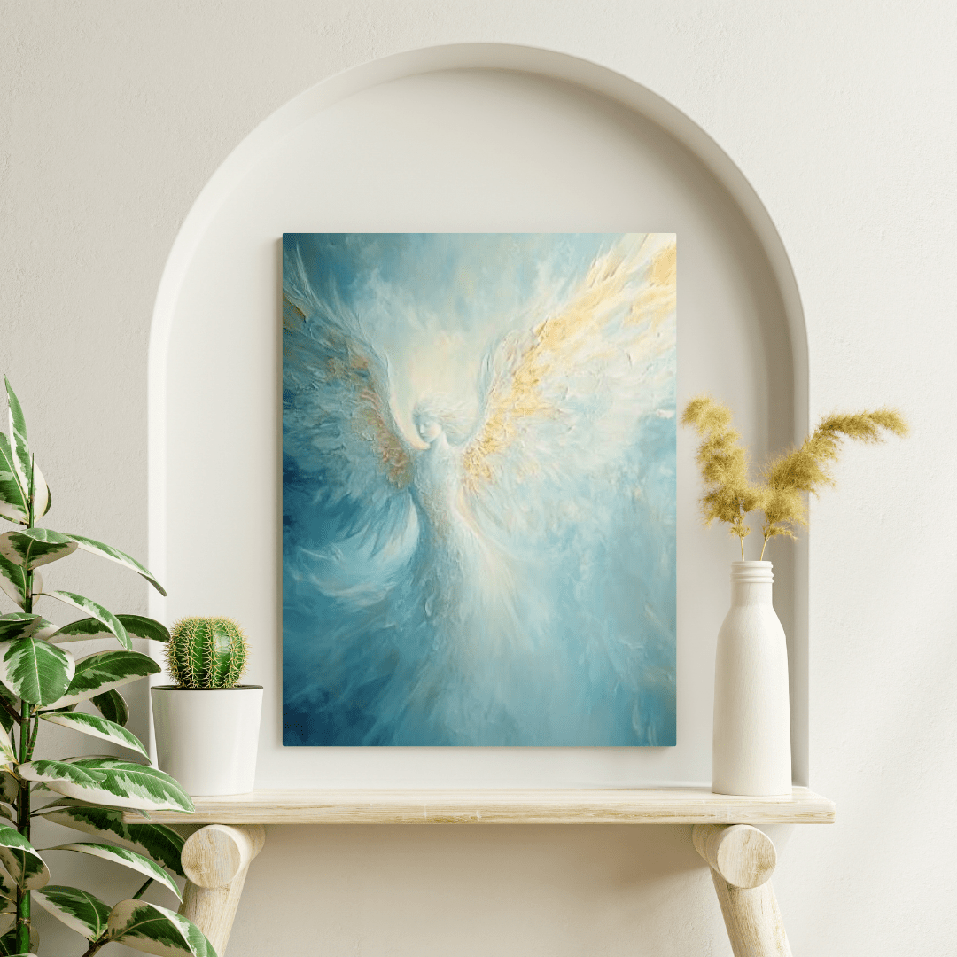 Ethereal Serenity - Angel Wall Art - Aestheticanvas