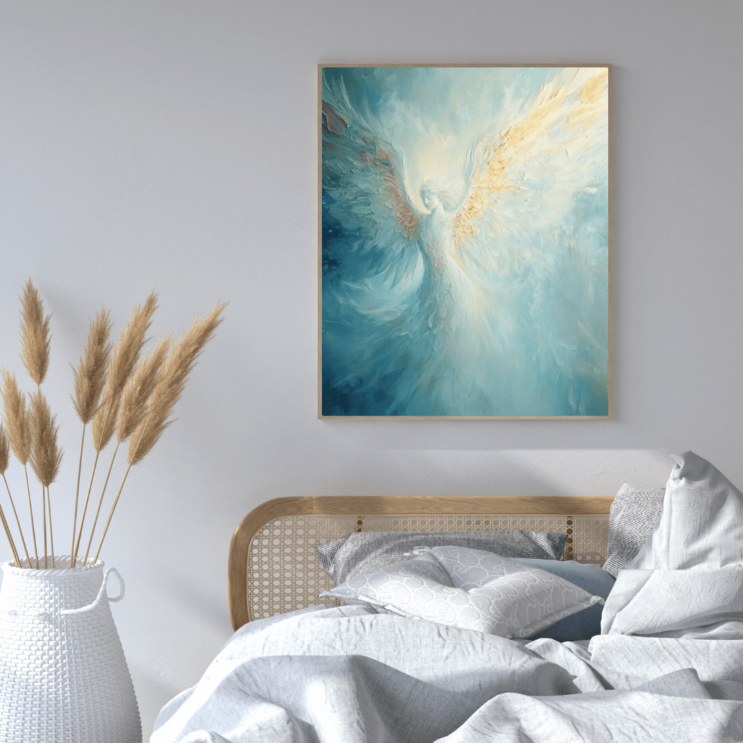 Ethereal Serenity - Angel Wall Art - Aestheticanvas