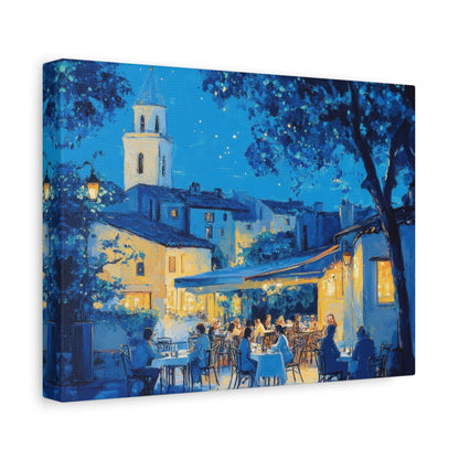 Evening Café Serenity - Village Wall Art - Aestheticanvas