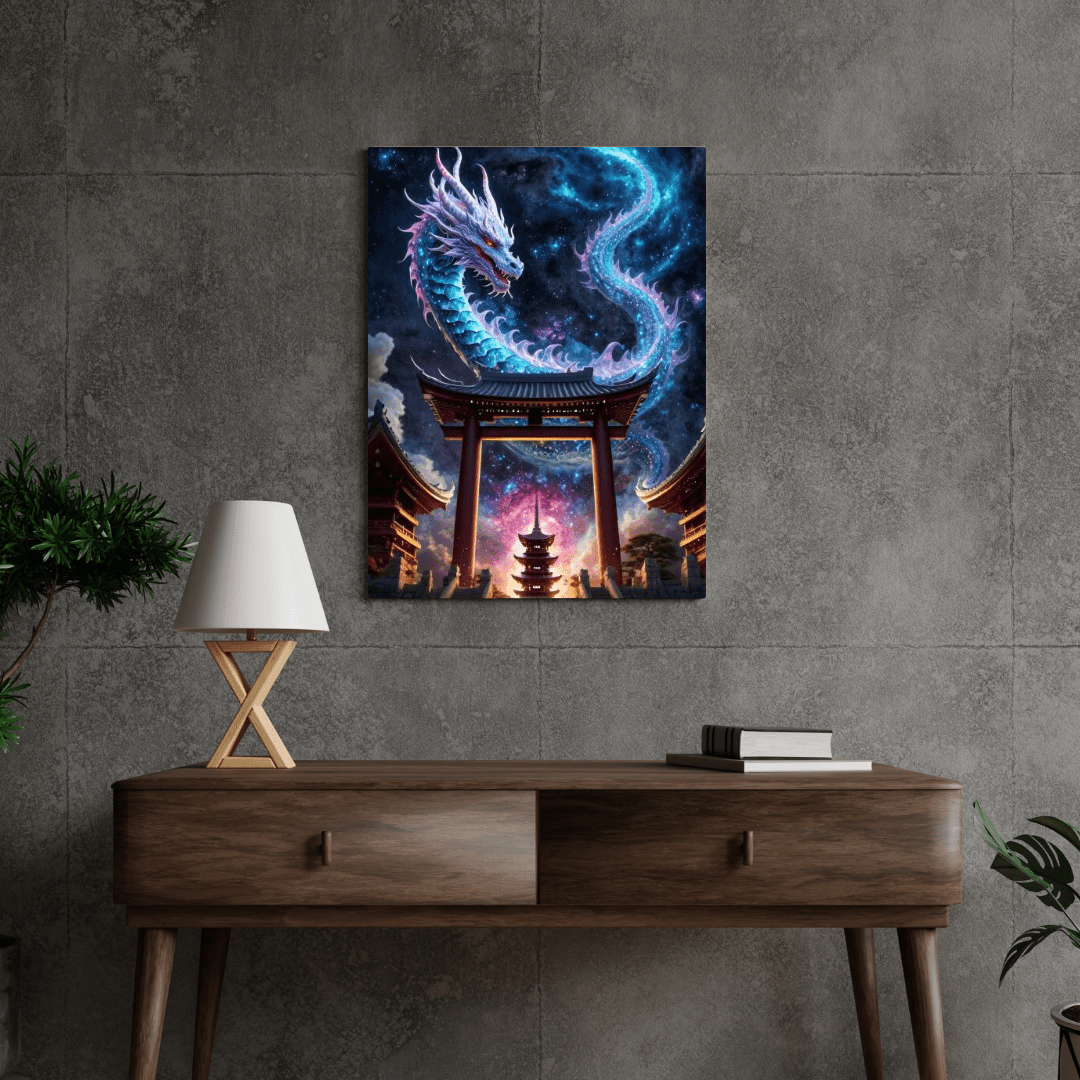 Female Cosmic Dragon - Wall Art - Aestheticanvas