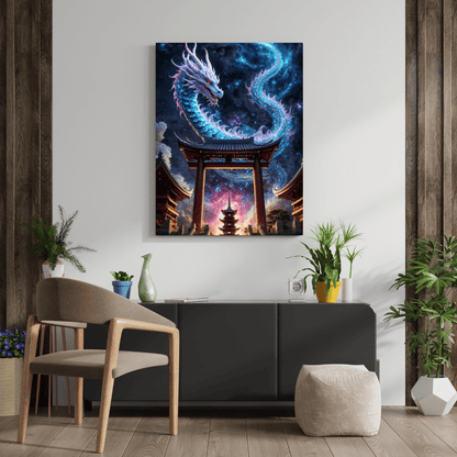 Female Cosmic Dragon - Wall Art - Aestheticanvas