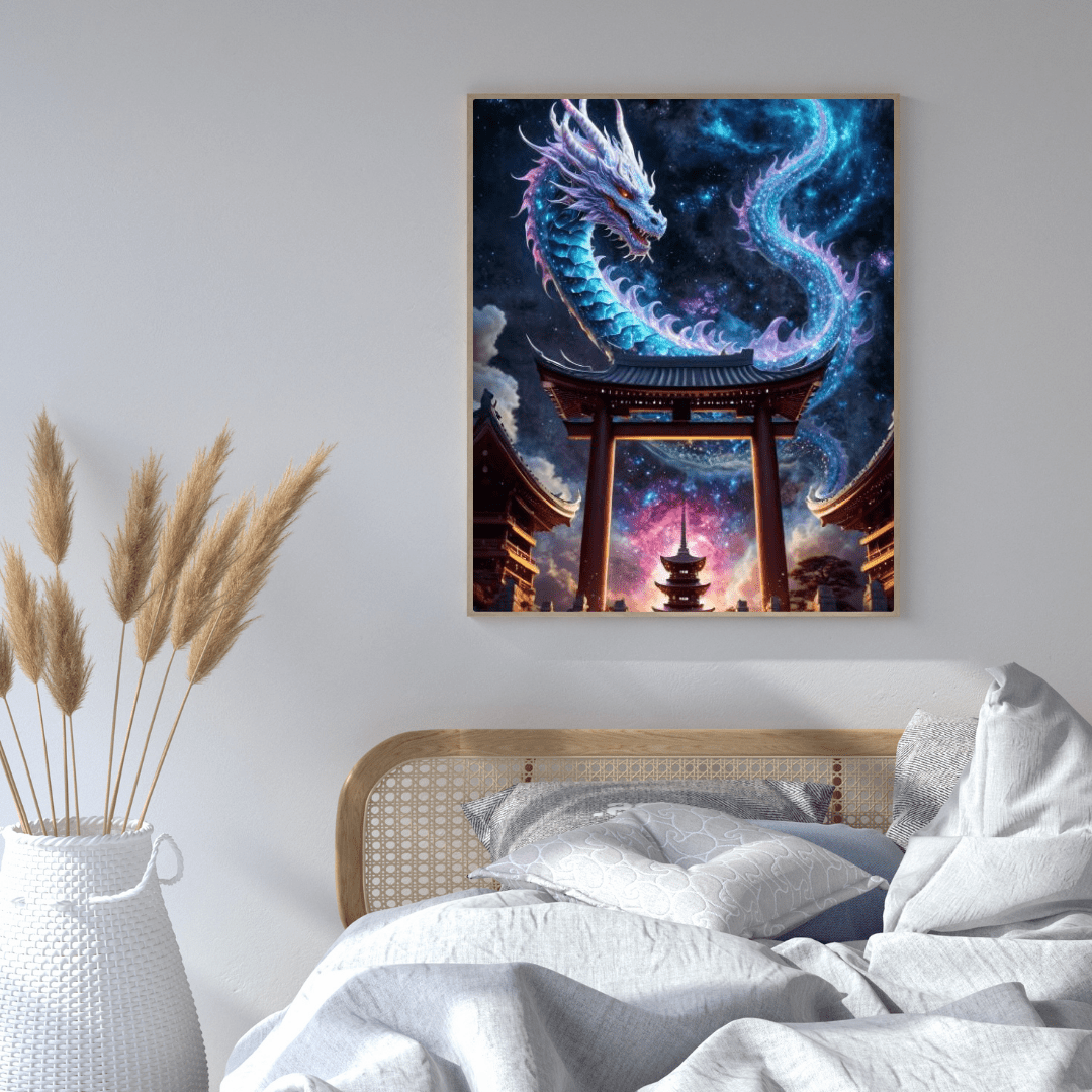 Female Cosmic Dragon - Wall Art - Aestheticanvas