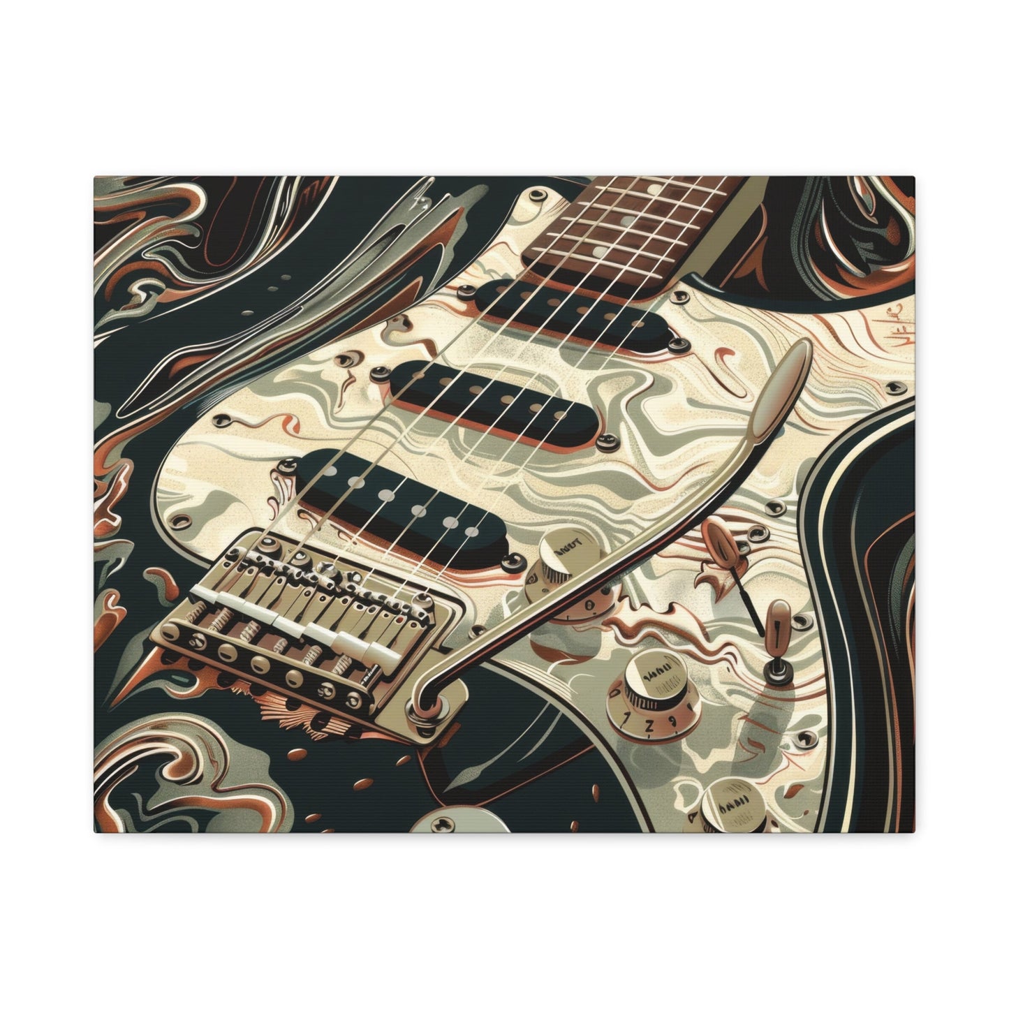 Fender Stratocaster Art - Guitar Wall Art - Aestheticanvas