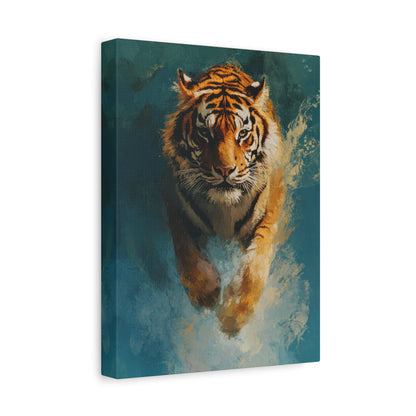 Fierce Tiger in Action - Wildlife Wall Art - Aestheticanvas