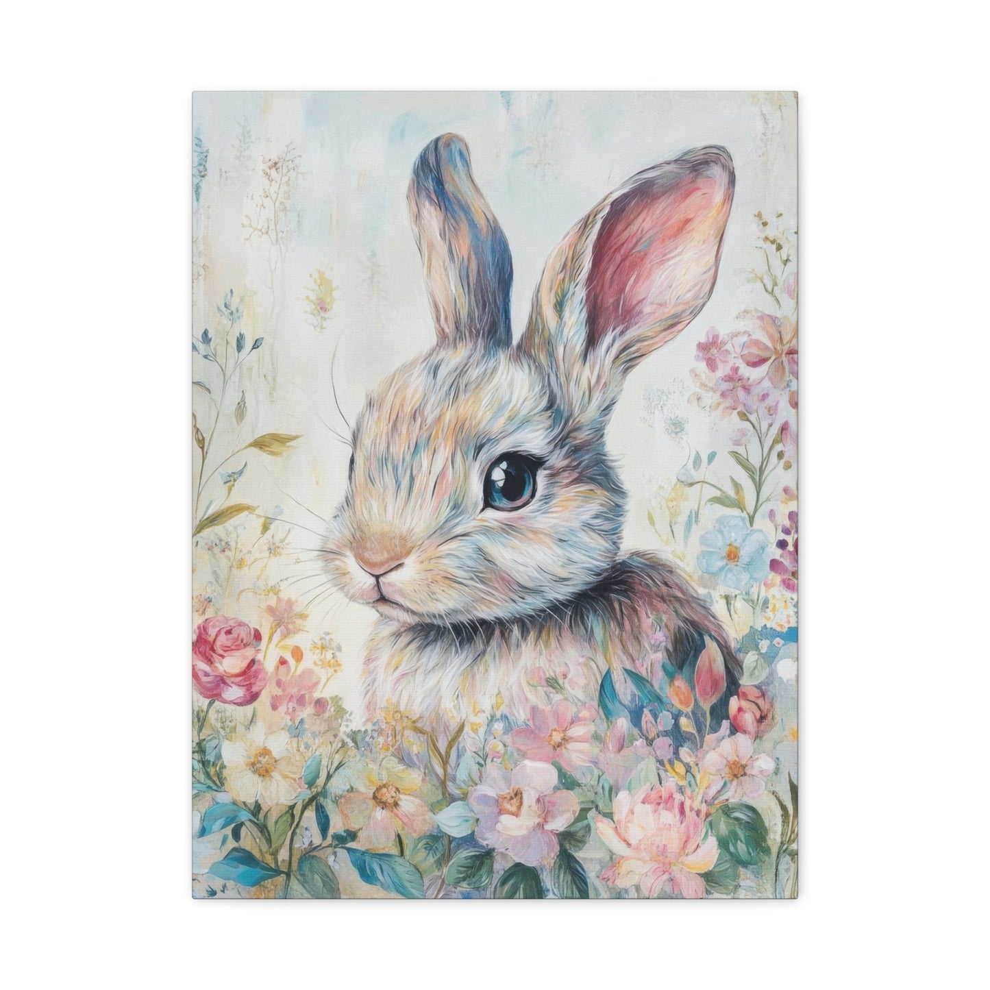 Floral Bunny - Kids Wall Art - Aestheticanvas