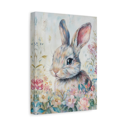 Floral Bunny - Kids Wall Art - Aestheticanvas