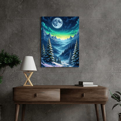 Forest Valley At Night - Mountain Wall Art - Aestheticanvas