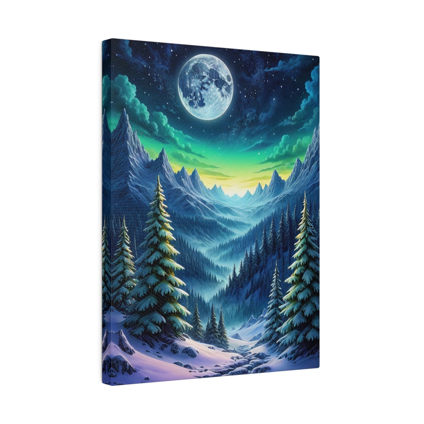 Forest Valley At Night - Mountain Wall Art - Aestheticanvas