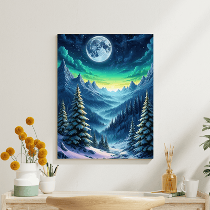 Forest Valley At Night - Mountain Wall Art - Aestheticanvas