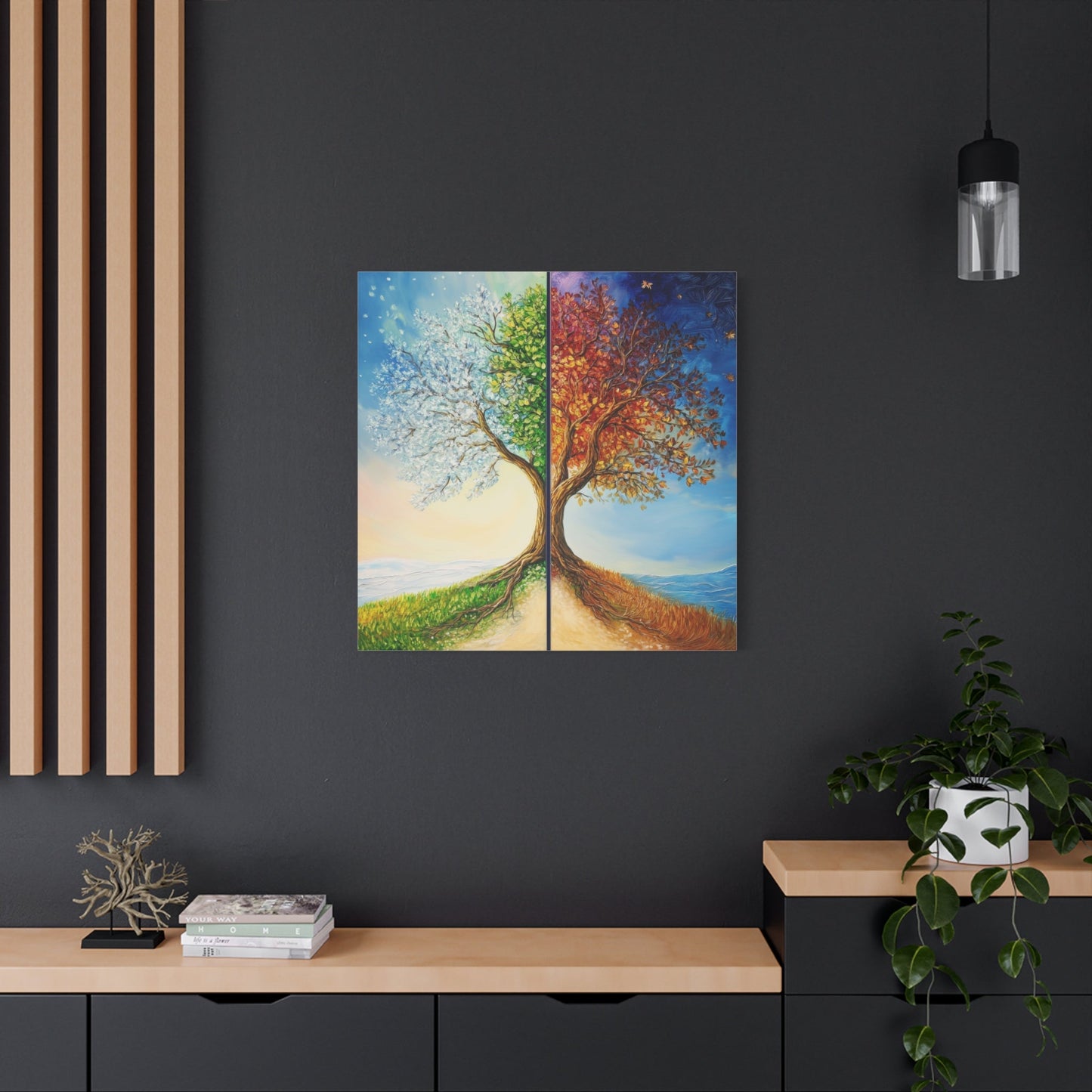 Four Seasons Tree Art - Abstract Wall Art - Aestheticanvas