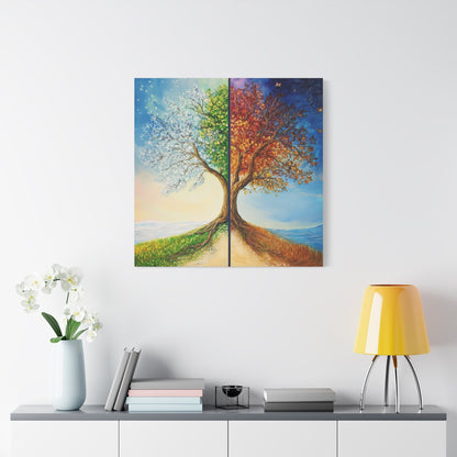 Four Seasons Tree Art - Abstract Wall Art - Aestheticanvas