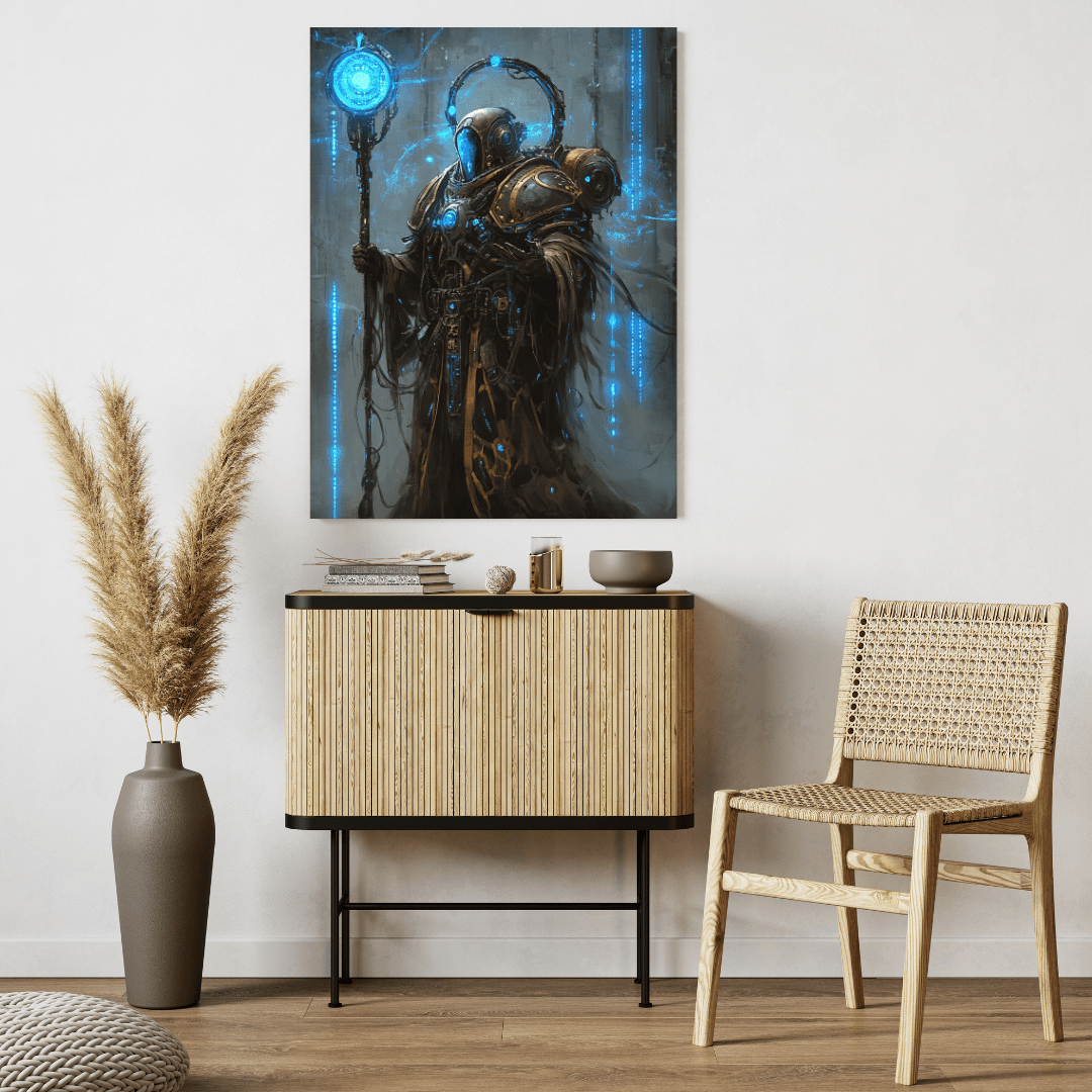 Futuristic Arcane Guardian - Fantasy Wall Art - Aestheticanvas