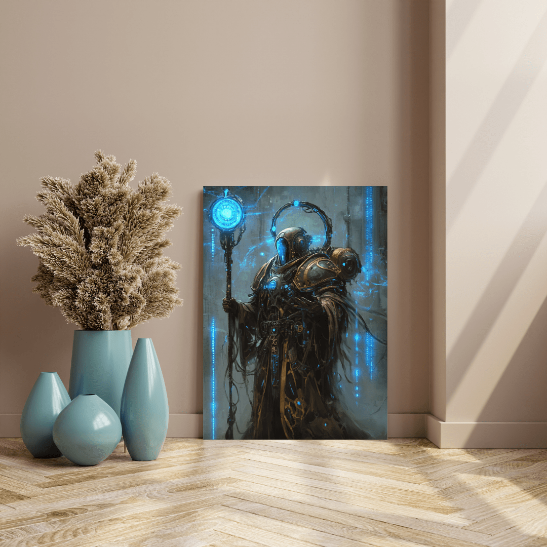 Futuristic Arcane Guardian - Fantasy Wall Art - Aestheticanvas