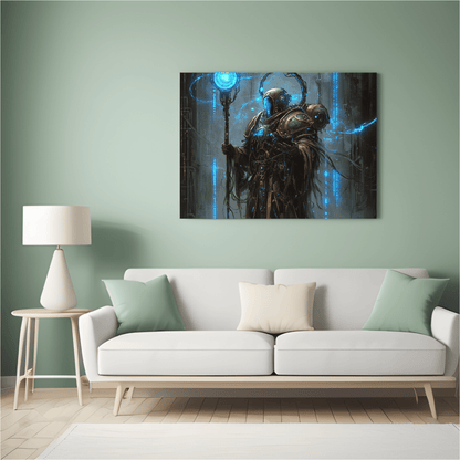 Futuristic Arcane Guardian - Fantasy Wall Art - Aestheticanvas