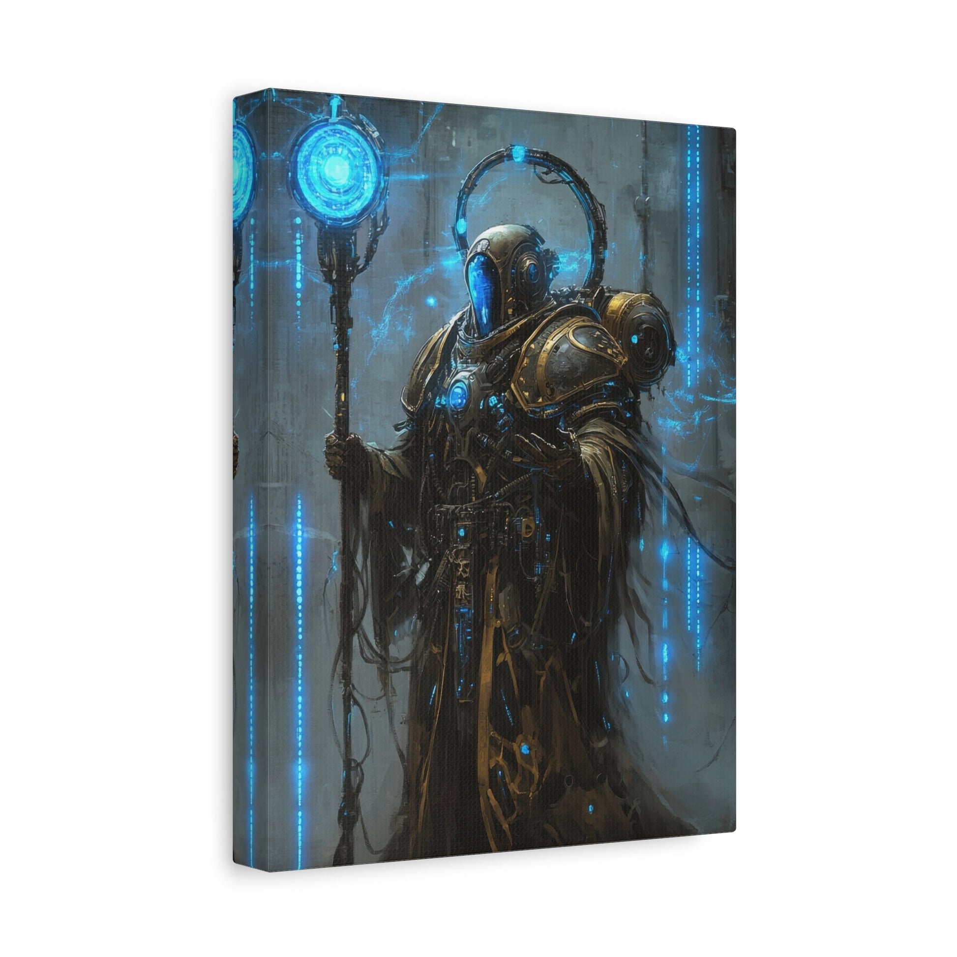 Futuristic Arcane Guardian - Fantasy Wall Art - Aestheticanvas