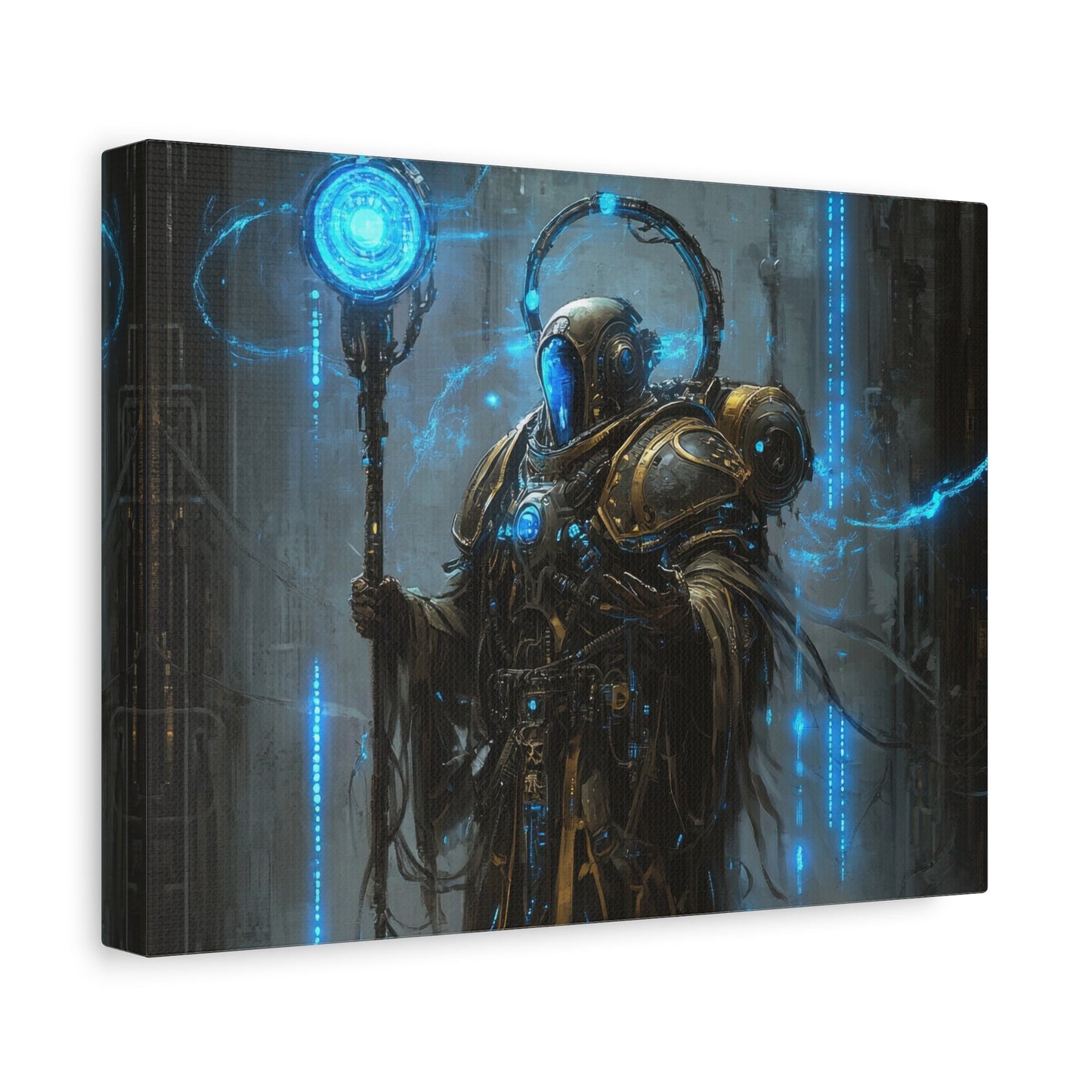 Futuristic Arcane Guardian - Fantasy Wall Art - Aestheticanvas