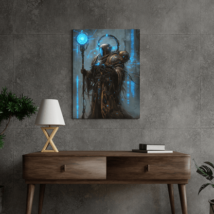 Futuristic Arcane Guardian - Fantasy Wall Art - Aestheticanvas